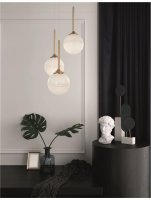 NOVA LUCE závěsné svítidlo CANTONA bílé opálové sklo mosaz zlatá G9 3x5W 230V IP20 bez žárovky 9960613 NOVA LUCE závěsné svítidlo CANTONA bílé opálové sklo mosaz zlatá G9 3x5W 230V IP20 bez žárovky 9960613