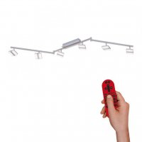 LEUCHTEN DIREKT is JUST LIGHT LED stropn� sv�tidlo, Smart Home, LOLAsmart, CCT, RGB, stm�vateln�, d�lkov� ovlada�, 6-ramenn� MEDION RGB+2700-5000K
