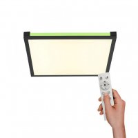 LEUCHTEN DIREKT is JUST LIGHT LED stropn� sv�tidlo, �ern�, stm�vateln�, d�lkov� ovlada�, pam� 2700-5000K