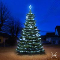 LED sv�teln� sada na stromy vysok� 6-8m, ledov� b�l� s Flash, dekory EFD11
