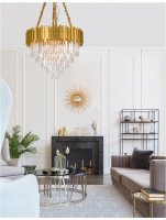 NOVA LUCE závěsné svítidlo GRANE zlatý kov a křišťál E14 12x5W 230V IP20 bez žárovky 9050110 NOVA LUCE závěsné svítidlo GRANE zlatý kov a křišťál E14 12x5W 230V IP20 bez žárovky 9050110