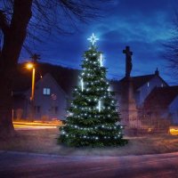 LED světelná sada na stromy vysoké 3-5m, ledová bílá s padajícím sněhem LED světelná sada na stromy vysoké 3-5m, ledová bílá s padajícím sněhem