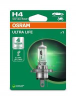 OSRAM H4 12V 60/55W P43t ULTRA LIFE 4 roky záruka 1ks blistr 64193ULT-1BL OSRAM H4 12V 60/55W P43t ULTRA LIFE 4 roky záruka 1ks blistr 64193ULT-1BL