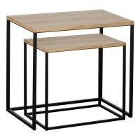 LIVING St�l ve 2 velikostech d�evo/�ern� mat TOZAWA 424006