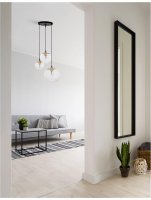 NOVA LUCE závěsné svítidlo MIRALE čiré sklo a zlatý kov černý PVC kabel E27 3x12W 230V IP20 bez žárovky 9416933 NOVA LUCE závěsné svítidlo MIRALE čiré sklo a zlatý kov černý PVC kabel E27 3x12W 230V IP20 bez žárovky 9416933