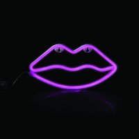 ACA Lighting neonov� n�st�nn� dekorace LIPS, 50 LED na baterie 3xAA/USB, r��ov�, IP20, 15x2.3x36 F04507329