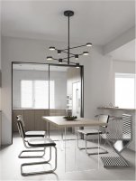 NOVA LUCE z�v�sn� sv�tidlo NORDIK �ern� �elezo a akryl LED 48W 3000K L103 H65 stm�vateln� 9080122