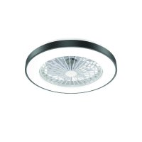 ACA Lighting �ern� stropn� ventil�tor se stm�vateln�m LED sv�tidlem SMART 50cm s d�lkov�m ovl�d�n�m FANOKBL20G