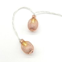 ACA Lighting "kovov� ananasy", 10 LED dekora�n� �et�z na baterie (3xAA), tepl� b�l�, m��, kov, IP20, 135+30cm �ir� p��vodn� kabel X061011255