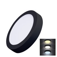 Solight LED mini panel CCT, p�isazen�, 18W, 1530lm, 3000K, 4000K, 6000K, kulat�, �ern� barva WD172-B