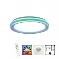 LEUCHTEN DIREKT is JUST LIGHT LED stropn� sv�tidlo 48,5x48,5cm, kruhov�, b�l�, stm�vateln�, hra barev, CCT LED panel RGB+2700-6500