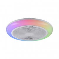 JUST LIGHT LED stropn� sv�tidlo s ventil�torem BRANDA b�l� RGB CCT RGB/3000-6500K
