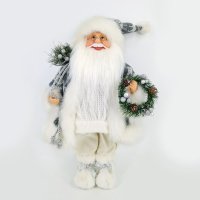 ACA Lighting vánoční dekorace Santa Claus s věncem 90cm X129004 ACA Lighting vánoční dekorace Santa Claus s věncem 90cm X129004