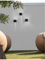 NOVA LUCE venkovn� n�st�nn� sv�tidlo COMO �ern� hlin�k LED 2x3W 3000K 220-240V nastaviteln� �hel 0-90st. IP54 847408