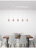 NOVA LUCE závěsné svítidlo HUGO chromovaný hliník čiré sklo a růžový zlatý rám G9 5x5W bez žárovky 1600200505 NOVA LUCE závěsné svítidlo HUGO chromovaný hliník čiré sklo a růžový zlatý rám G9 5x5W bez žárovky 1600200505