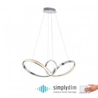 PAUL NEUHAUS LED z�v�sn� sv�tidlo chrom zak�iven� stm�vateln� k�i���lov� design modern� SimplyDim 3000K PN 8222-17