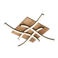 BRILONER Vinka LED stropn� sv�tidlo, tvar vlny, dekor d�eva, teple b�l� sv�tlo, �ern�/d�evo, 47,5x47,5cm 3816014