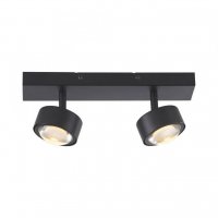 JUST LIGHT Kolekce Sch�ner Wohnen stropn� sv�tidlo bodov� sv�tidlo KULU, �ern�, 2-ramenn�, nastaviteln� a oto�n� 3000K