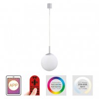 JUST LIGHT LED z�v�sn� sv�tidlo Smarthome pr�m�r 20cm st��brn� stm�vateln� s aplikac� d�lkov� ovlada� Tuya RGB/2700-5000K LD 22072-55