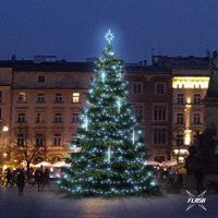 LED sv�teln� sada na stromy vysok� 9-11m, ledov� b�l� s Flash, s padaj�c�m sn�hem
