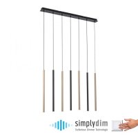 PAUL NEUHAUS LED závěsné svítidlo černá / matná mosaz 7 ramenné stmívatelné paměťová funkce SimplyDim 3000K PN 2117-18 PAUL NEUHAUS LED závěsné svítidlo černá / matná mosaz 7 ramenné stmívatelné paměťová funkce SimplyDim 3000K PN 2117-18
