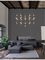 NOVA LUCE z�v�sn� sv�tidlo ATOMO zlat� kov a akryl LED 30 x 2.4W 230V 3000K IP20 v�. d�lkov�ho ovl�d�n� stm�vateln� 9180630