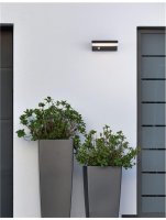 NOVA LUCE venkovn� n�st�nn� sv�tidlo DYN antracitov� hlin�k a akrylov� difuzor LED 1.5W 3000K 3.7V 110st. IP65 sol�rn� / vyp�na� na t�le / pohybov� �idlo 9190101