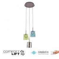 PAUL NEUHAUS LED z�v�sn� sv�tidlo kruhov� 2 ramenn� v�cebarevn� kov v k�vov� barv� SimplyDim 3000K PN 2543-70