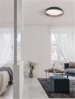 NOVA LUCE stropn� sv�tidlo VELA �ern� zvenku k�vov� hn�d� uvnit� hlin�k a akryl LED 30W 230V 3000K IP20 stm�vateln� 9081270