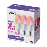 WiZ SET 3x LED ��rovka E14 C37 4,9W 470lm 2200-6500K RGB IP20, stm�vateln�