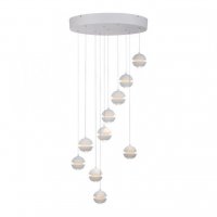 JUST LIGHT Kolekce Sch�ner Wohnen LED z�v�sn� sv�tidlo LINI, b�l�, 10-ramenn�, stm�vateln�, krokov� stm�vateln� 3000K