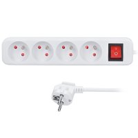 Solight prodlužovací přívod 3m, 4 zásuvky, vypínač, 16A/3680W, PVC, bílý PP32X Solight prodlužovací přívod 3m, 4 zásuvky, vypínač, 16A/3680W, PVC, bílý PP32X