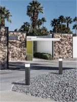 NOVA LUCE venkovn� sloupkov� sv�tidlo FERRON tmav� �ed� hlin�k a �ir� akrylov� difuzor E27 1x12W 220-240V bez ��rovky IP65 9060185