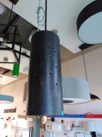 V�PRODEJ VZORKU Aulix z�v�sn� sv�tidlo TOLO E14 st�nidlo 100mm s otvory, d�lka 25cm, imitace rzi + zlat� patina, kabel textiln� hn�d� bez rozety