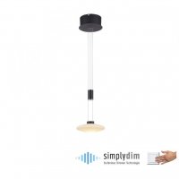 PAUL NEUHAUS LED z�v�sn� sv�tidlo 1 ramenn� kruhov�, �ern�, stm�vateln�, nastaviteln� v��ka SimplyDim 3000K