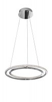 Nova Luce Jemné závěsné svítidlo Livorno poseté LED krystaly - pr. 450 x 1200 mm, 29 W, 2010 lm, chrom, dva prstence NV 8107402 Nova Luce Jemné závěsné svítidlo Livorno poseté LED krystaly - pr. 450 x 1200 mm, 29 W, 2010 lm, chrom, dva prstence NV 8107402