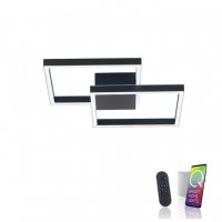 PAUL NEUHAUS Q-MARKO LED stropn� sv�tidlo Smart Home, �ern�, hranat� ZigBee RGB+2700-5000K