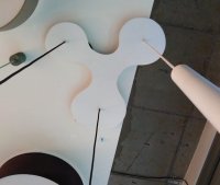 V�PRODEJ VZORKU Aulix stropn� baldach�n AM�BA atypick�ho tvaru b�l� s LED podsv�cen�m pro 3 z�v�sy