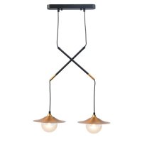 ACA Lighting z�v�sn� sv�tidlo 2XG9 mosaz/�ern� kov + sklo 47X20XH128CM LAYLA HL4312P46BB