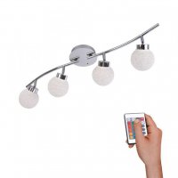 PAUL NEUHAUS LED stropn� sv�tidlo 4-ramenn�, chrom, bodov� line�rn� sv�tidlo RGB+3000K LD 14551-17