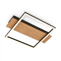 BRILONER Kada LED stropn� sv�tidlo, dekor d�eva, teple b�l� sv�tlo, hranat� 34x26 cm, �ern�/d�evo 3909014