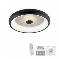 LEUCHTEN DIREKT is JUST LIGHT LED stropn� sv�tidlo �ern� 50x50 kruhov� k�i���lov� efekt stm�vateln� CCT 2700-5000K LD 14384-18