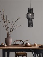 NOVA LUCE závěsné svítidlo BREDO černý hliník černý kabel E27 1x12W 230V IP20 bez žárovky 9586511 NOVA LUCE závěsné svítidlo BREDO černý hliník černý kabel E27 1x12W 230V IP20 bez žárovky 9586511