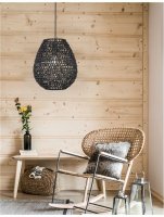 NOVA LUCE závěsné svítidlo GRIFFIN černý papír černý kabel E27 1x12W 230V IP20 bez žárovky 9858713 NOVA LUCE závěsné svítidlo GRIFFIN černý papír černý kabel E27 1x12W 230V IP20 bez žárovky 9858713