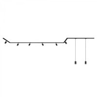 BRILONER 1-f�zov� li�tov� syst�m, 6x spot, 2x z�v�sn� sv�tidla, 3 rohov� spojka, �ern� 8013085