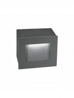 NOVA LUCE venkovn� zapu�t�n� sv�tidlo do zdi KRYPTON tmav� �ed� hlin�k LED 3W 3000K 220-240V 15st. IP54 727002