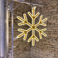 DecoLED LED světelná vločka VI, na sloupy VO 3D tisk, pr. 65 cm, teple bílá DecoLED LED světelná vločka VI, na sloupy VO 3D tisk, pr. 65 cm, teple bílá