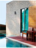 NOVA LUCE venkovn� n�st�nn� sv�tidlo NODUS tmav� �ed� hlin�k sklen�n� difuzor GU10 2x7W 220-240V IP54 bez ��rovky sv�tlo nahoru a dol� 773223