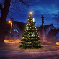 LED světelná sada na stromy vysoké 3-5m, teplá bílá s padajícím sněhem LED světelná sada na stromy vysoké 3-5m, teplá bílá s padajícím sněhem