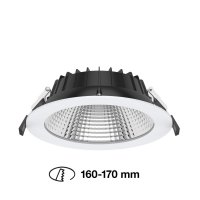 SLC vestavn� LED sv�tidlo Shift pr.160-170 mm b�l� 1900lm 3000/4000K Ra80 bez driveru IP54/IP40 UGR19